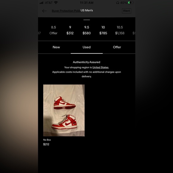 Nike Sb dunk high future court red dream team red 
Size 9.5 - Picture 14 of 14